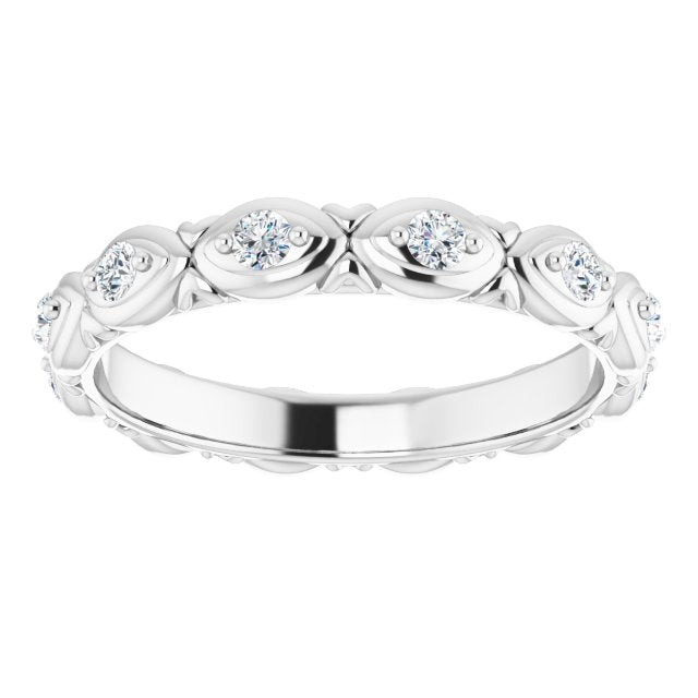 0.36 ct. Round Diamond Floral Design Eternity Band-VIRABYANI